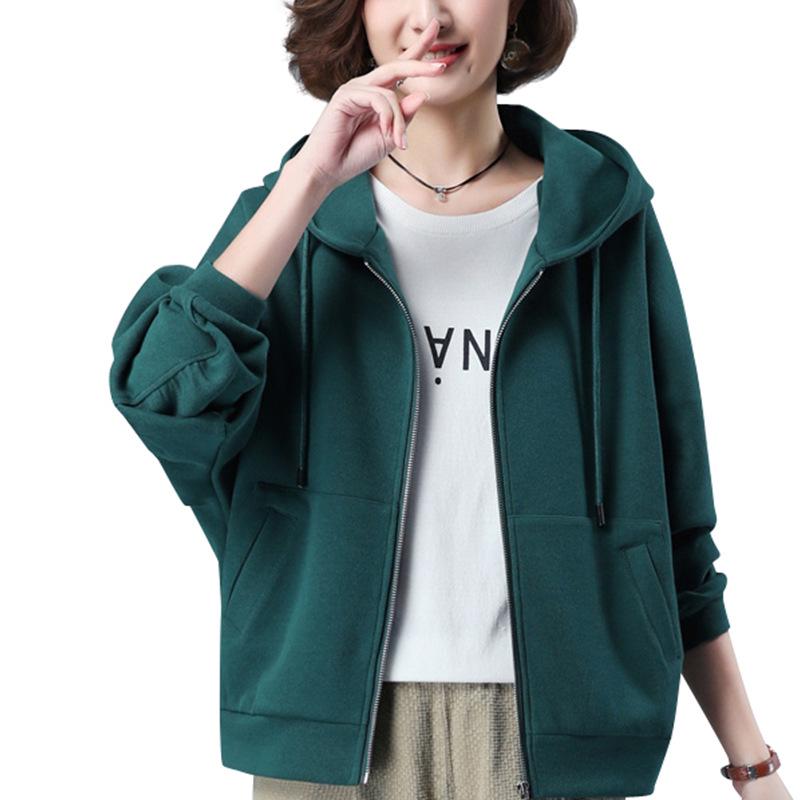 Women's Plus Size Casual Cardigan Hoodie - Spring/Autumn 2024 Fashionable and Elegant Style