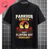 Unisexs Parkour Runner Tshirt With Bold Parkour Print Casual Round Neck 100cotton Allseason Comfort Tshirt Dynamic Tee