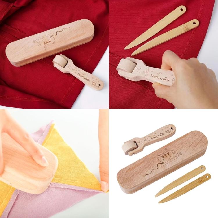 Tailors Clapper Set with Bone Pen and Seam Roller Pressing Tool Fabric Accessories Tailors Sewing Tool