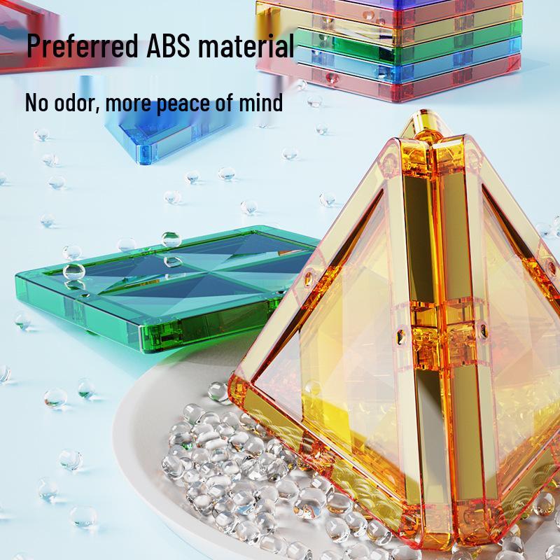 Diamond Surface Magnetic Tiles: Children's Educational Building Blocks & Jigsaw Puzzle Set