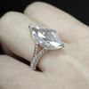 WOSIKATE New Water Drop Pear Shaped Zirconia Engagement Ring For Women Light Luxury Design Sense Finger Ring Fashion Jewellery