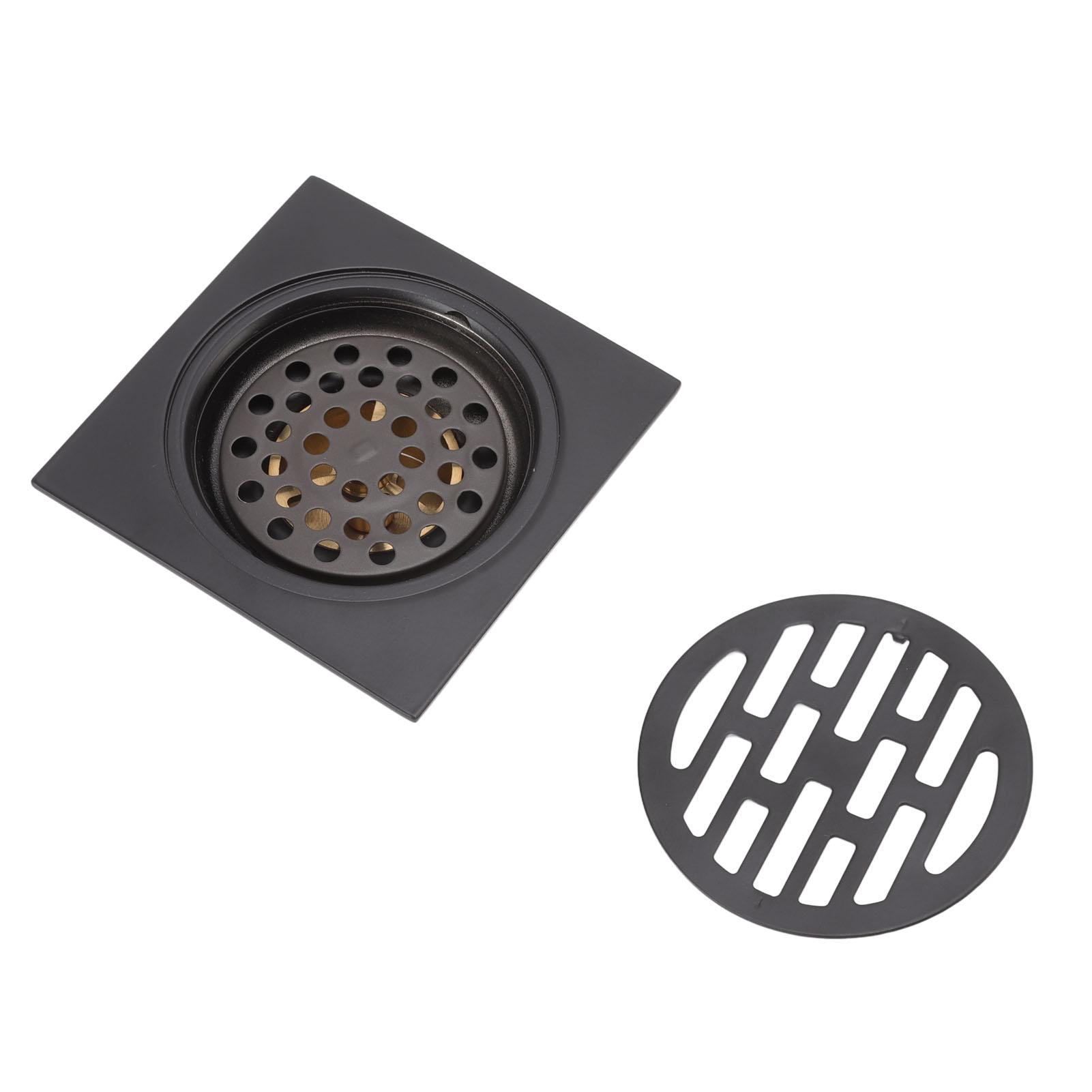 

Напольный слив Европейский стиль Античный Нержавеющая сталь и Медь Квадратная душевая решетка для балкона кухни Черный