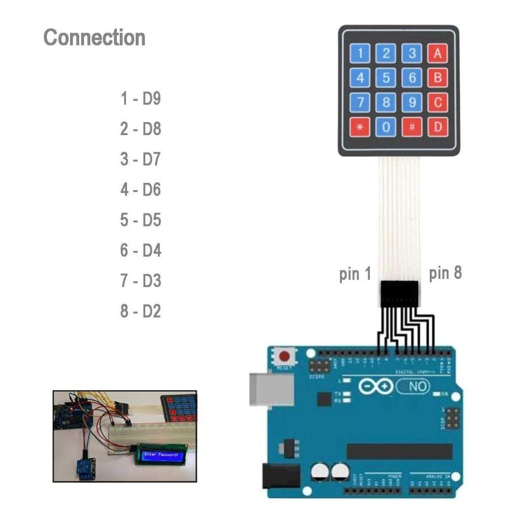 20 Key Membrane Switch Keypad 4x4 4x5 Matrix Matrix Keypad Professional Keyboard PCB  Electronics