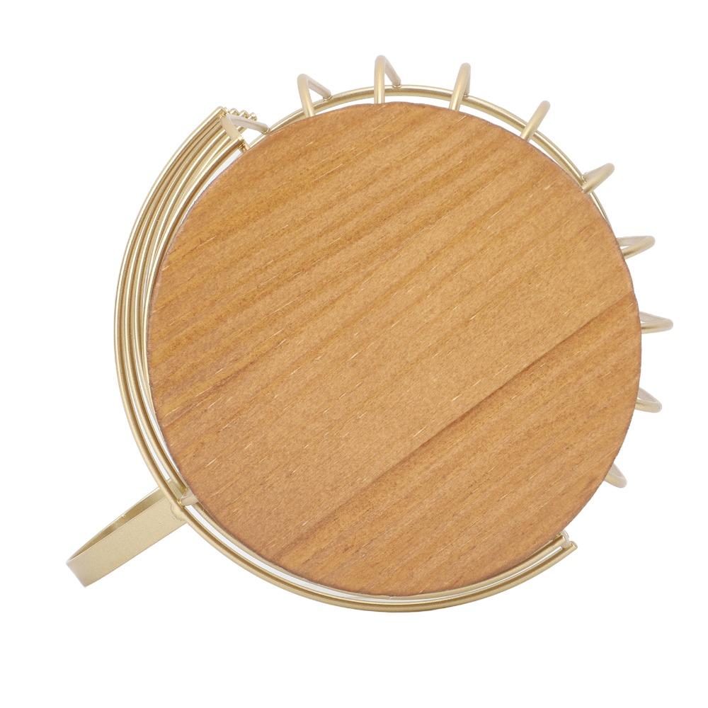 Large Capacity Coffee Pod Holder Anti-Slip Design Mug Shape Coffee Capsule Storage Basket Solid Wood Base Wire Basket