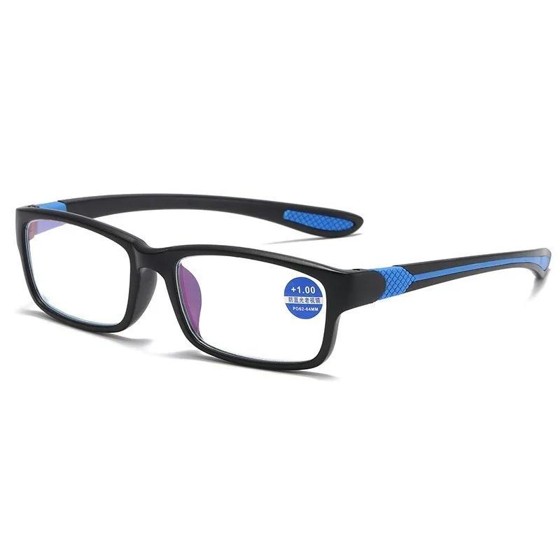 1 6 Pairs Fashionable Sports Reading Glasses Rectangular Full Frame Eyewear Trendy Accessories for Men Women