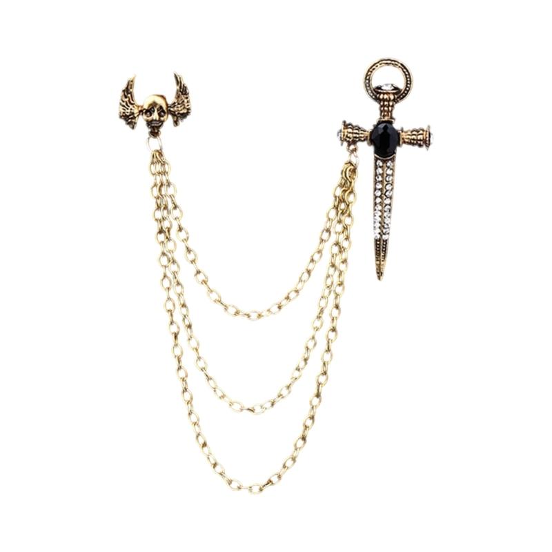 Trendy Swords Crucifix Wing Pin With Safety Lock Mechanism Lightweight Lapel Accessory For Weddings Concerts And Travel