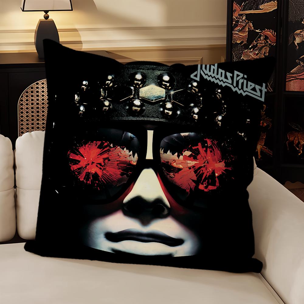 

Обложка для рок-группы Диван Гостиная Спальня Изголовье Спинка Подушка Квадратная подушка Время для сна J-Judas-Priest Музыкальная наволочка 12x12Inch