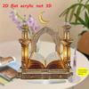 2D Quran Desktop Decorations Ramadan Moon Star with Base Moon Castle Ornament Acrylic Handicrafts Eid Mubarak Decoration