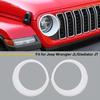 2 Stück Frontlicht Scheinwerferabdeckung Blenden Zierleisten Für Jeep Wrangler JL JT 2024+ Weiß