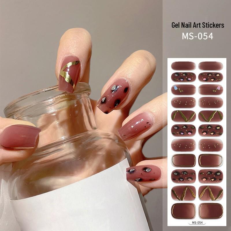 New Style Red Book Gel Nail Stickers: Semi-Western, Korean No-Bake Nail Art