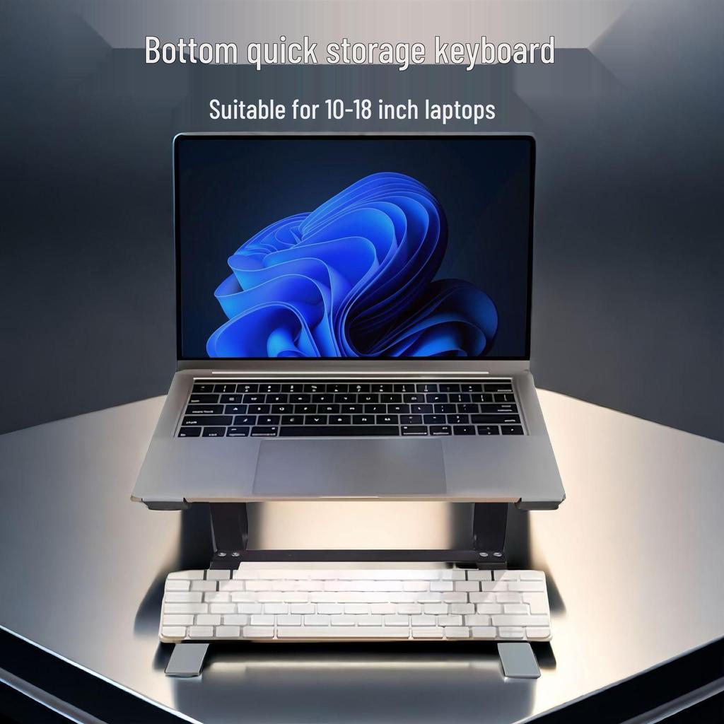 Doppelschichtiger Laptopständer mit Tastaturerhöhung & Kühlung