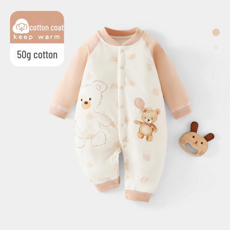 

Стеганый хлопковый комбинезон для новорожденных: Весенне-осенняя утепленная пижама и комплект для ползания
