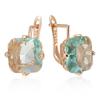 Wbmqda Big Square Light Green Stone Drop Earrings For Women 585 Rose Gold Color Fashion Zircon Jewelry Accessories