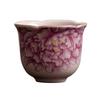 Pink Ru Kiln Peony Flower Mouth Cup, Household Ceramic Tea Cup, Master Cup, Tea Cup, Open Piece Can Be Raised