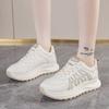 Spring, Summer, Autumn and Winter Women's Low-top Round-toe Lace-up White Shoes