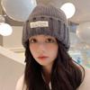 Coarse knitted wool hat student new women's autumn and winter versatile big head circumference loose warm face small cold hat
