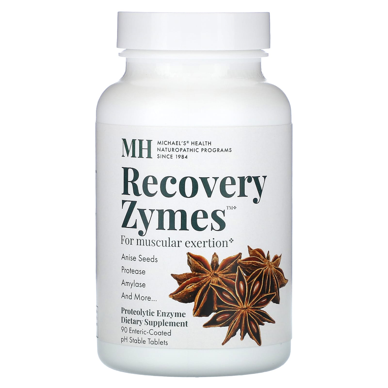 

Michael S Health, Recovery Zymes, Enteric Coated Ph Stable Tablets, 90 Tablets