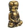 Mini Mässingsmunk Prydnad Liten Buddha Skulptur för Vardagsrum Kontor Trädgård Skrivbordsdekor Utsökt Hantverk Meditation