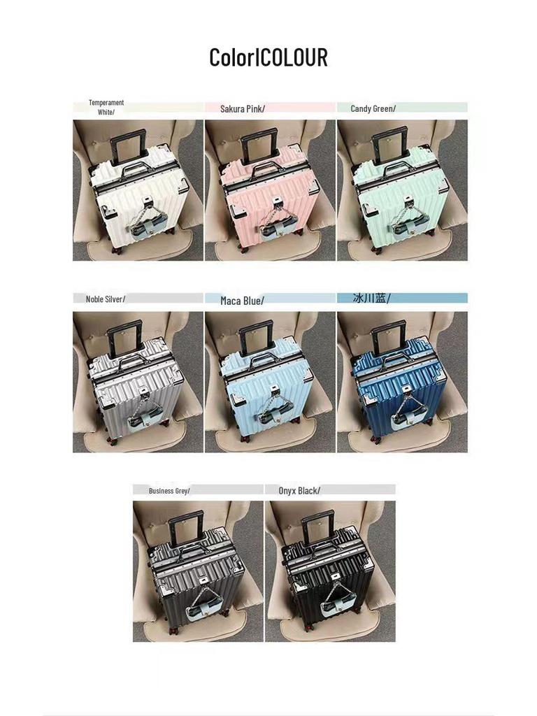 Großvolumiger geräuscharmer Spinner Aluminiumkoffer - 24" sturzsichere Reisetasche, 20" Handgepäck