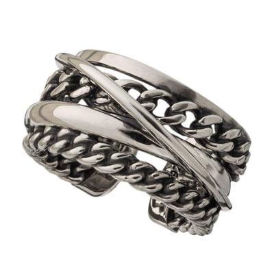 Artemis Kings Gradient Curb Chain Ring Sølv Accessories til Mænd og Brand Sølv 925 AKR0053, Kvinder, Smykker, Ring,