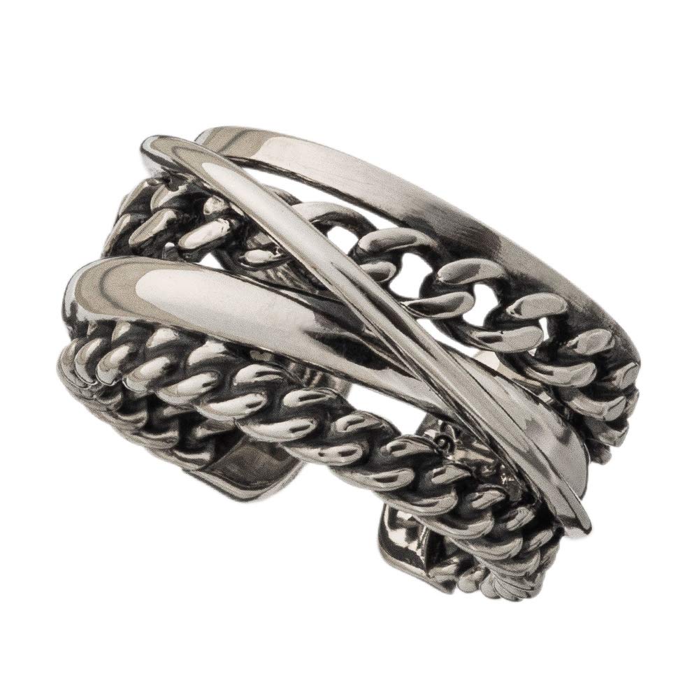 

Artemis Kings Gradient Curb Chain Ring Silver Accessory for Men and Brand Silver 925 AKR0053, Women, Jewelry, Ring,