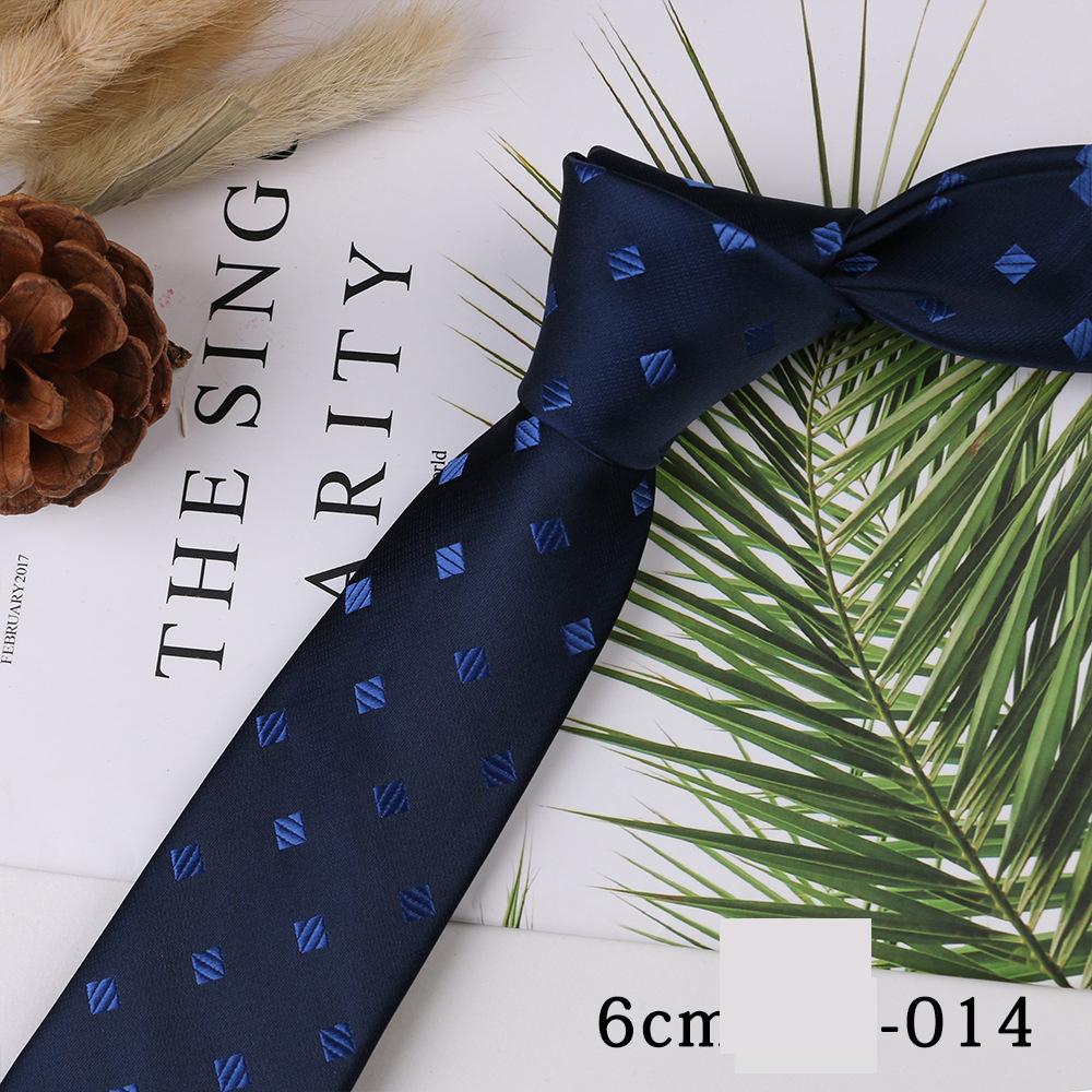 Men's Trend Business Casual Narrow 6cm Polyester Jacquard Tie Solid Color Striped Tie