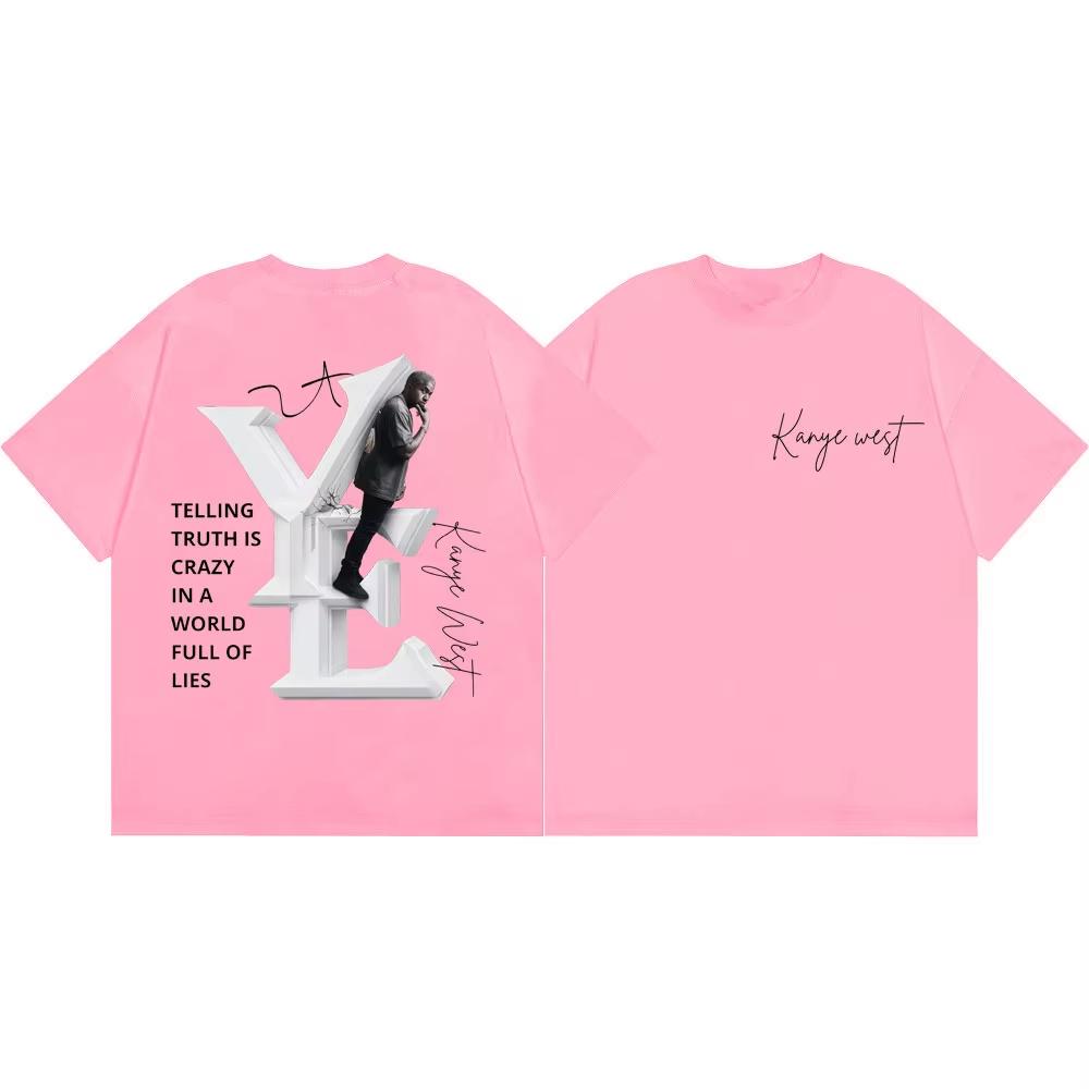 Rapper Kanye West Merch Telling Truth Is Crazy Printed Unisex T Shirt Cotton Mens Womens Popular Fashion HipHop Fan Tshirt