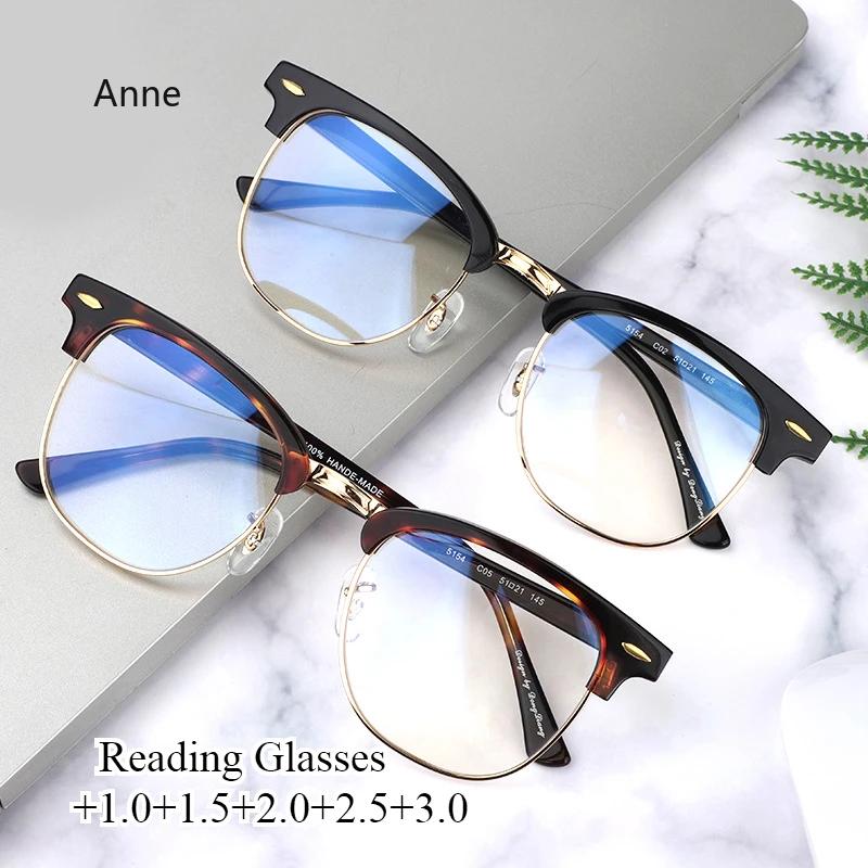 Metal Half Frame Reading Glasses Presbyopic Male Female Far Sight Glasses with Strength +1.0 To +3.0 Eye Glasses