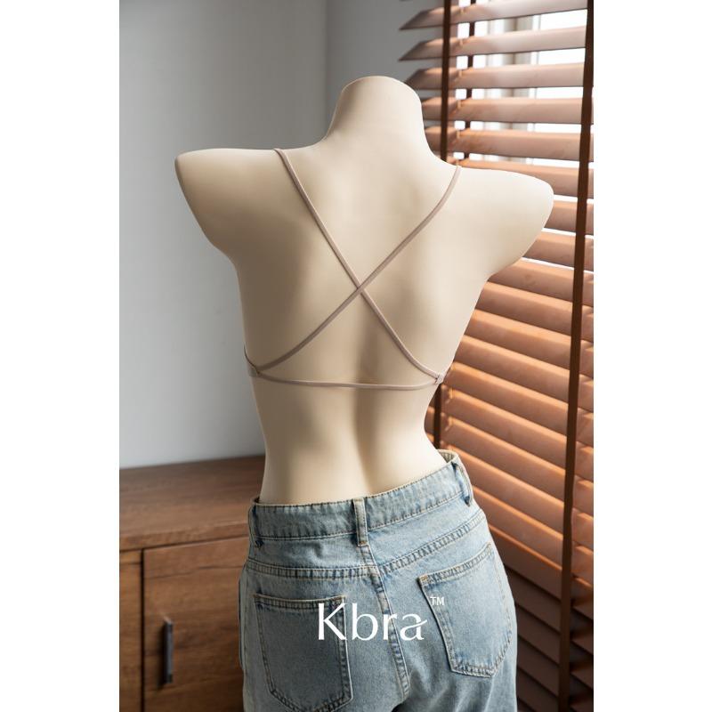 Invisible Seamless Cross Back Push Up Wireless Thin Cup Bra With Thin Shoulder Straps