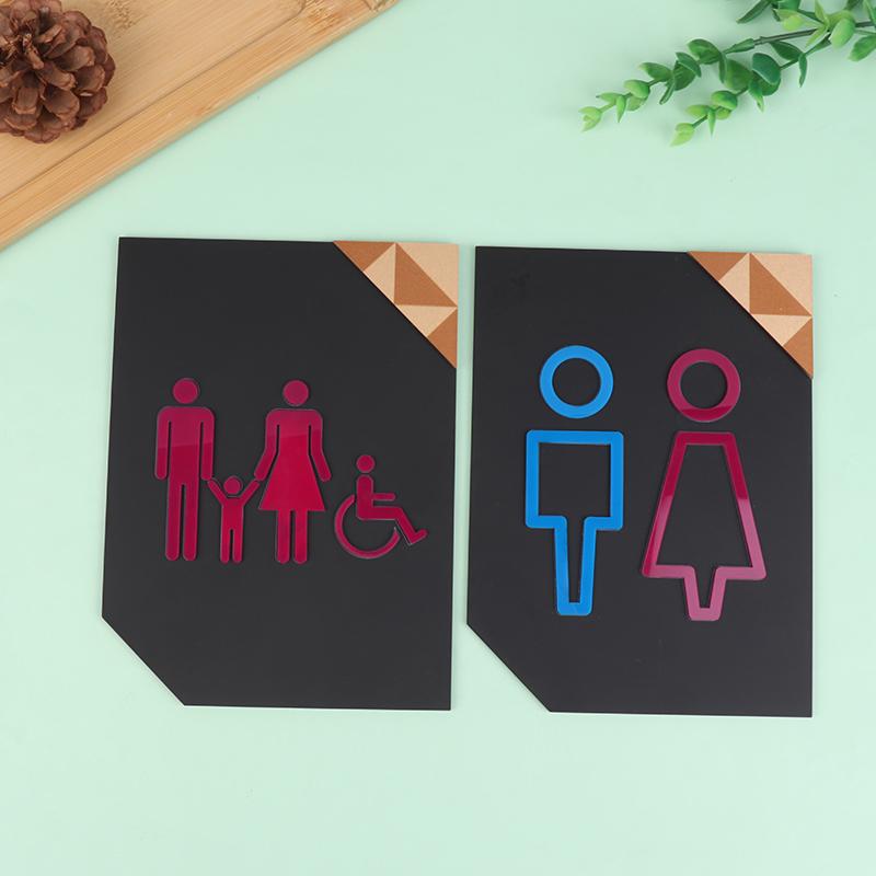 Bathroom Instruction Sign Restroom Signage Wc Wall Sticker Hotel Restaurant Public Shope Toilet Signage