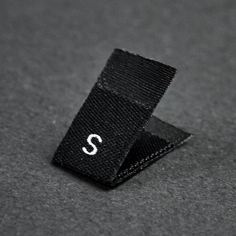 In-Stock Universal Black & White Folded Neck Labels for Men's & Women's Clothing