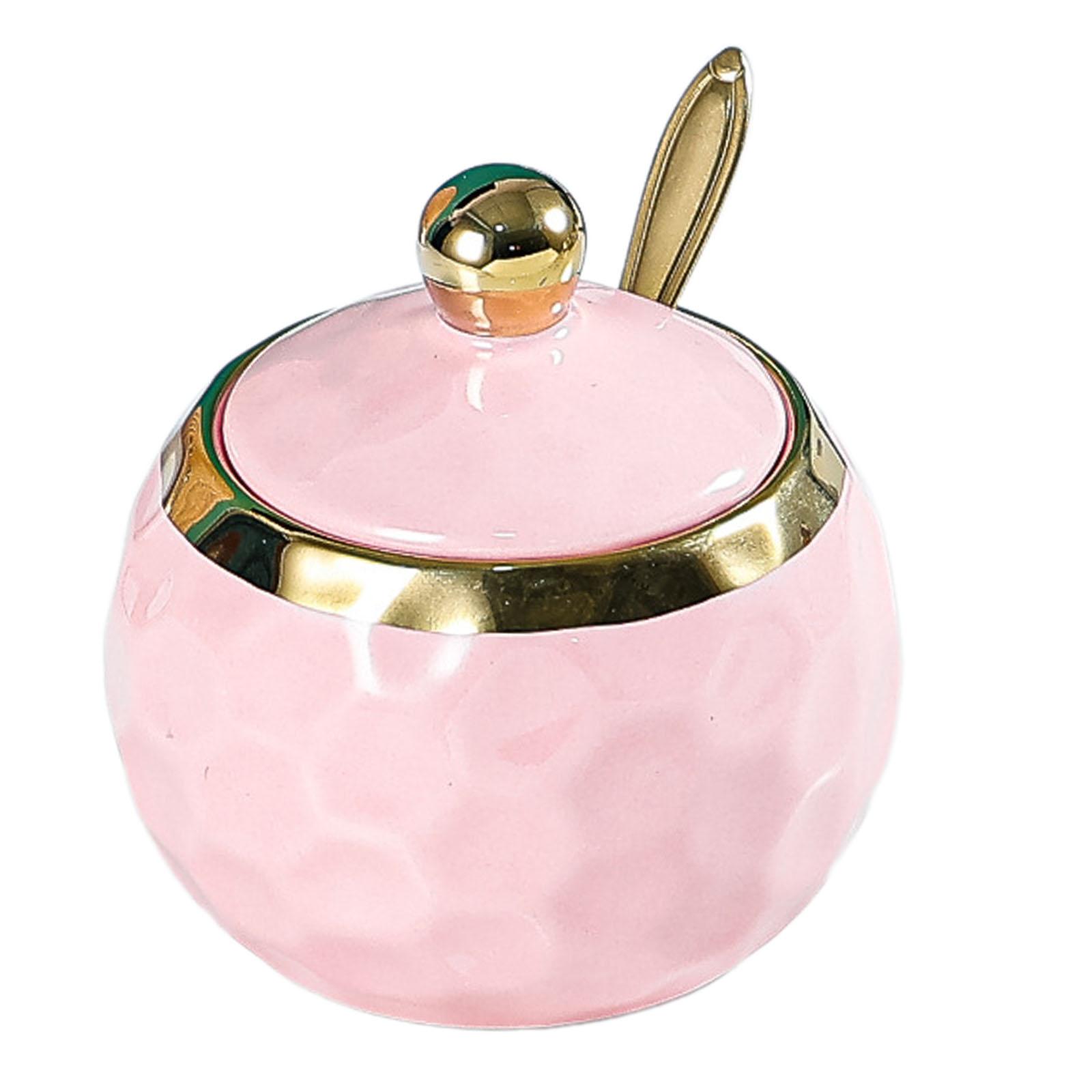 

300 мл Фарфоровая сахарница Банка для приправ С крышкой и ложкой Солонка Контейнер для сахара Диспенсер для дома Бара Кухонные гаджеты