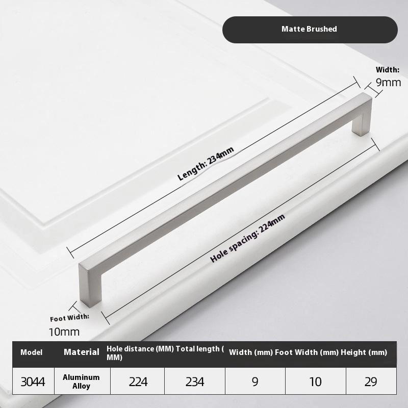 10-33Cm Black Cabinet Handles Stainless Steel Square Closet Drawer Cupboard Pulls Bathroom Door Knobs Furniture Kitchen Handle