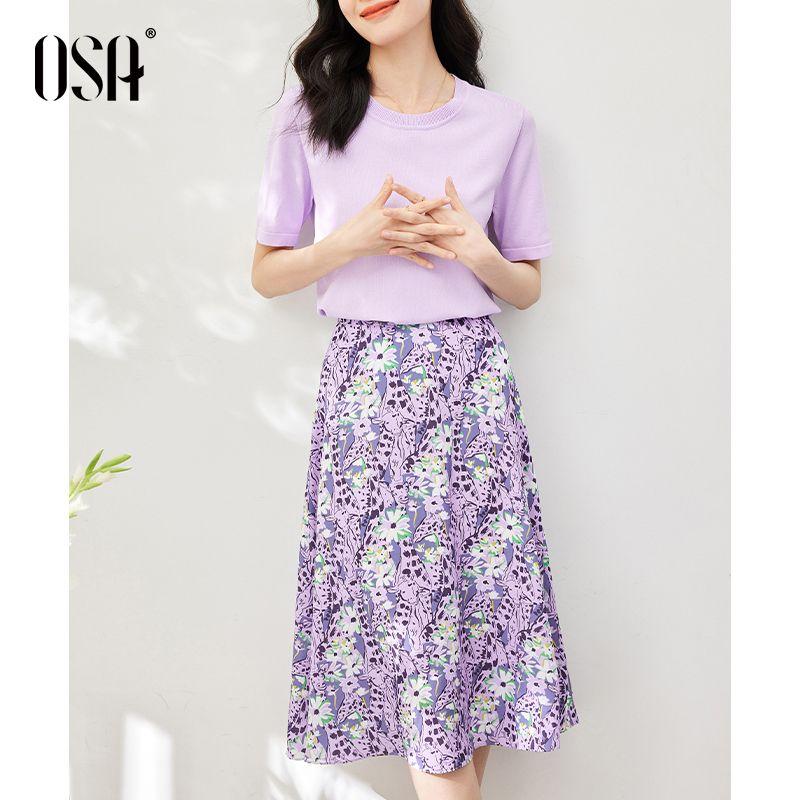 

Летний цветочный комплект из двух частей длиной до середины икры Light purple A XL