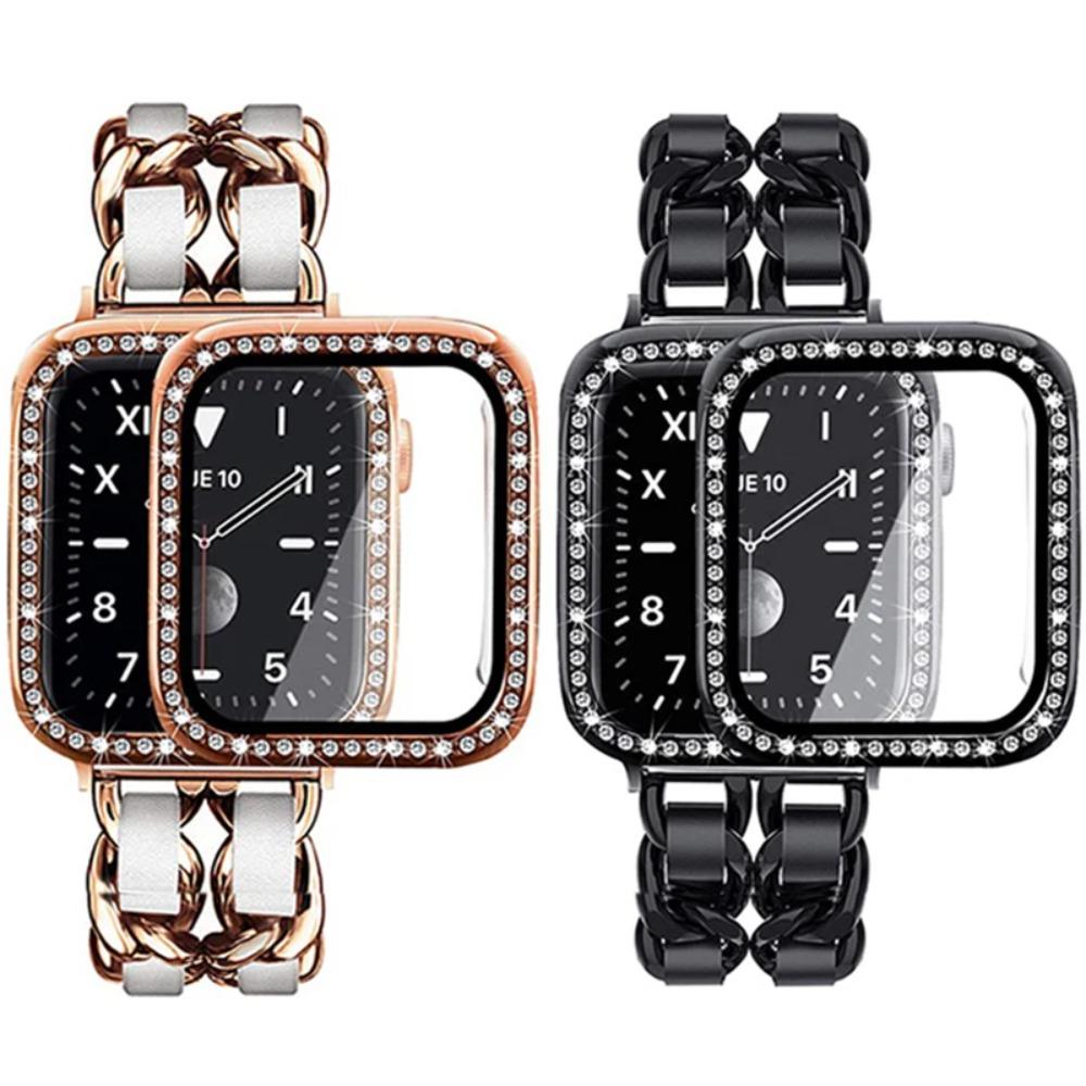 Women Gold Wristband for Apple Watch Band 11 10 46mm 9 8 Ultra 3 49mm SE 6 41 45mm 38/42mm 44 40mm Strap Metal Leather Bracelet