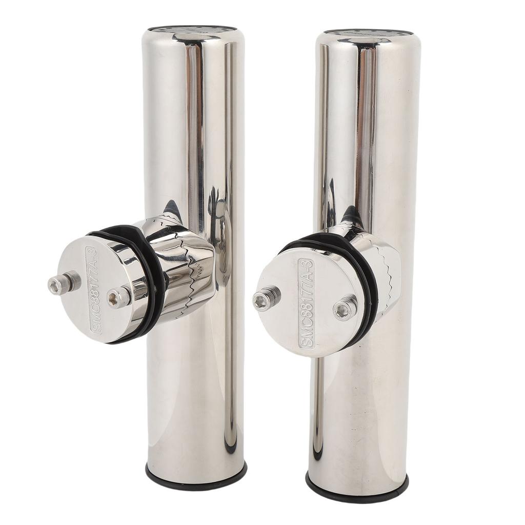 2 Stück Turnierstil Bootsrutenhalter Edelstahl Klemme zur Schienenmontage Angelrutenhalter Montiert an