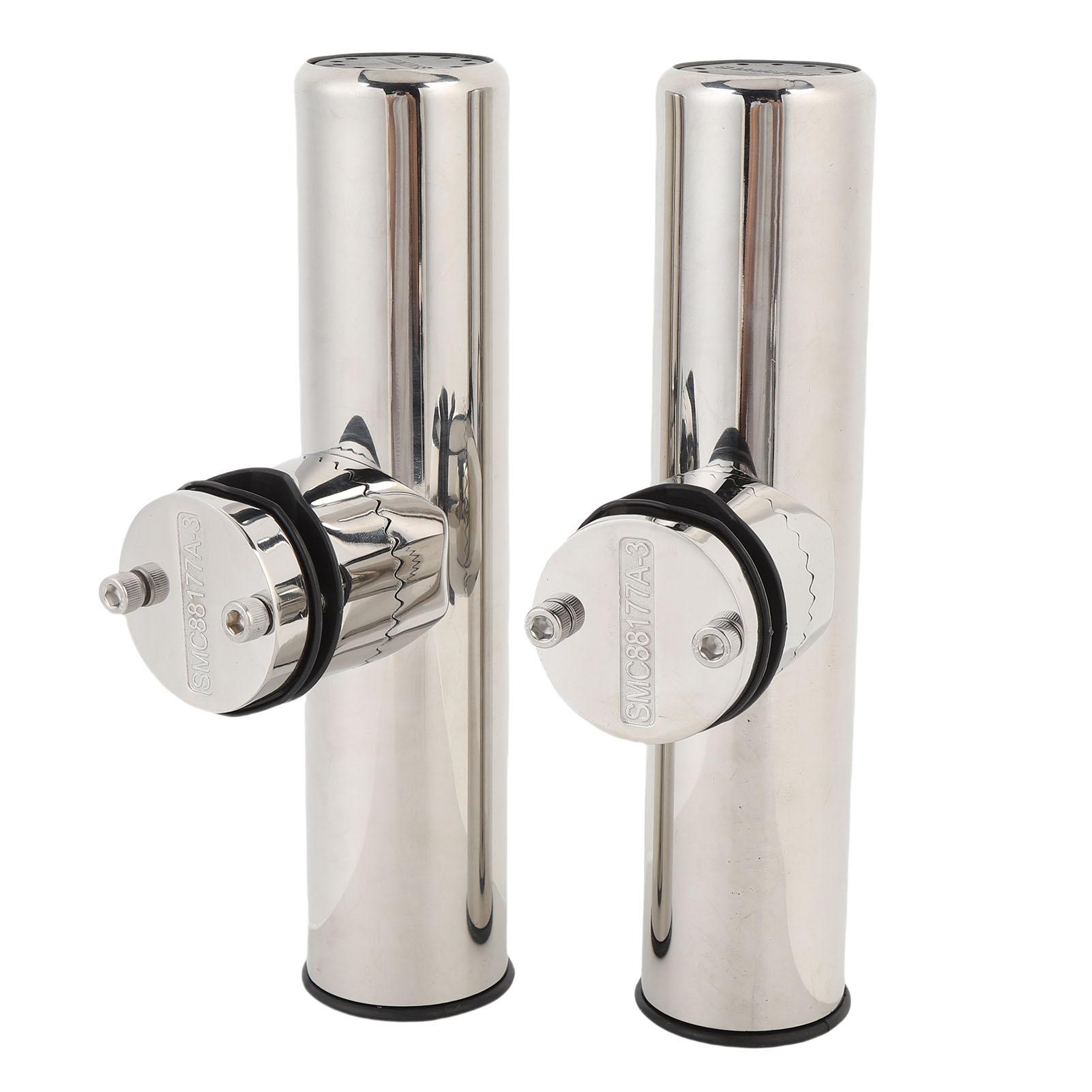 

2PCS Tournament Style Boat Fishing Rod Holders Stainless Steel Clamp On Rail Mount Fishing Pole Holders Mounted to 28-32mm