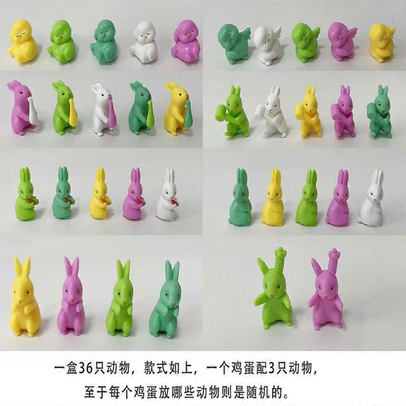 Easter Egg Toy Blind Box Stress Relief Set, Sponge Egg Balls, Rabbit Dinosaur Eggs, Cartoon Easter Egg Gashapon F15 (18pcs)