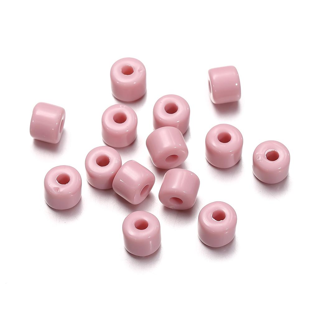 50/100pcs 5x6mm Acrylic Tube Beads Spacer Loose Bead for Necklace Bracelet Earrings Findings DIY Jewelry Making Accessories