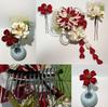Inari Shoji Tsumami Zaiku Mizuhiki Dried Flower Hair Ornament Set for Ceremonies and Graduations (3 Pieces) Coming-of-Age (Red)