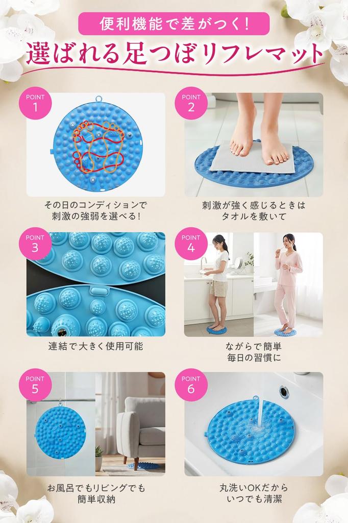 Fotreflexologi Shiatsu Fotmassage Rund Fotpedal Grön Bambu Fot Hälsosam Gåva Matta, Bräda, Kläddyna, Bräda, Pedal, (Blå)