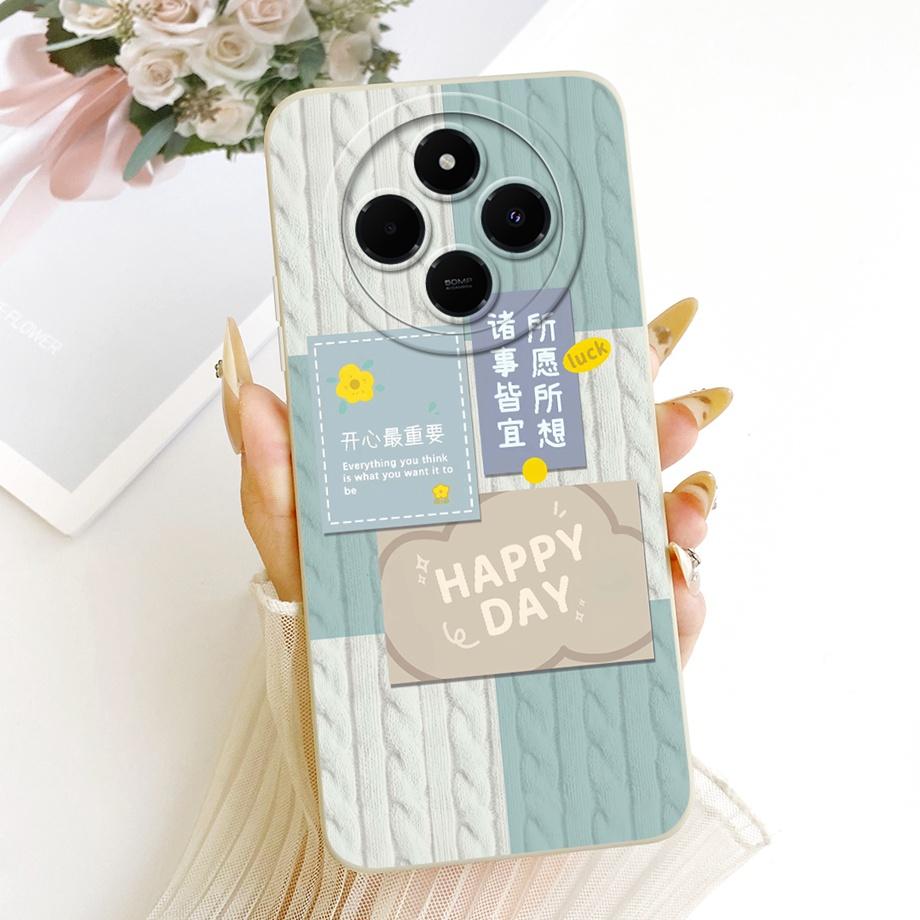Luxury Fashion Painting Phone Case For Xiaomi Redmi 14C 4G Back Cover Liquid Silicone Soft Bumper For Redmi A4 14R 5G Poco C75