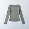 Spicy Girl Versatile Long-Sleeve Women's T-Shirt - Spring/Autumn, Comfortable Base Layer, Round Neck, Slim Fit