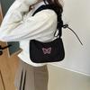 Embroidery Bowknot Butterfly Shoulder Bag Y2k-Style Ruffle Handle Nyl Bow Tote Bag Makeup Lipstick Bag Handbag New