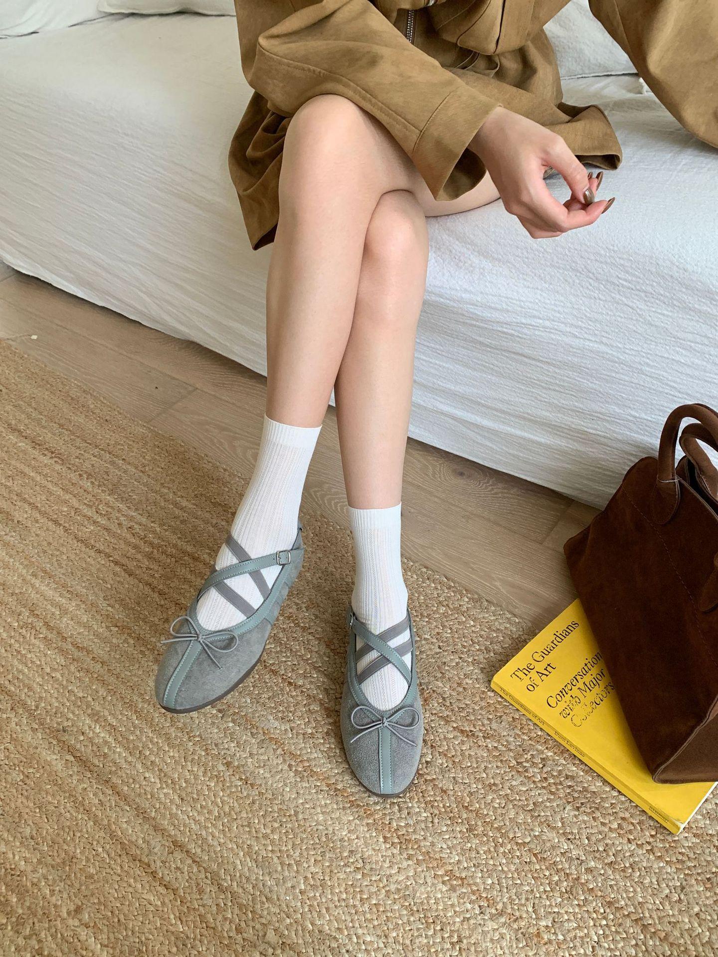 

Fashion IPPEUM Red Mary Janes For Women 2025 New Fashion Ballerina Flat PU Leather Round Toe Ballet Flats Shoes Black 245 серый