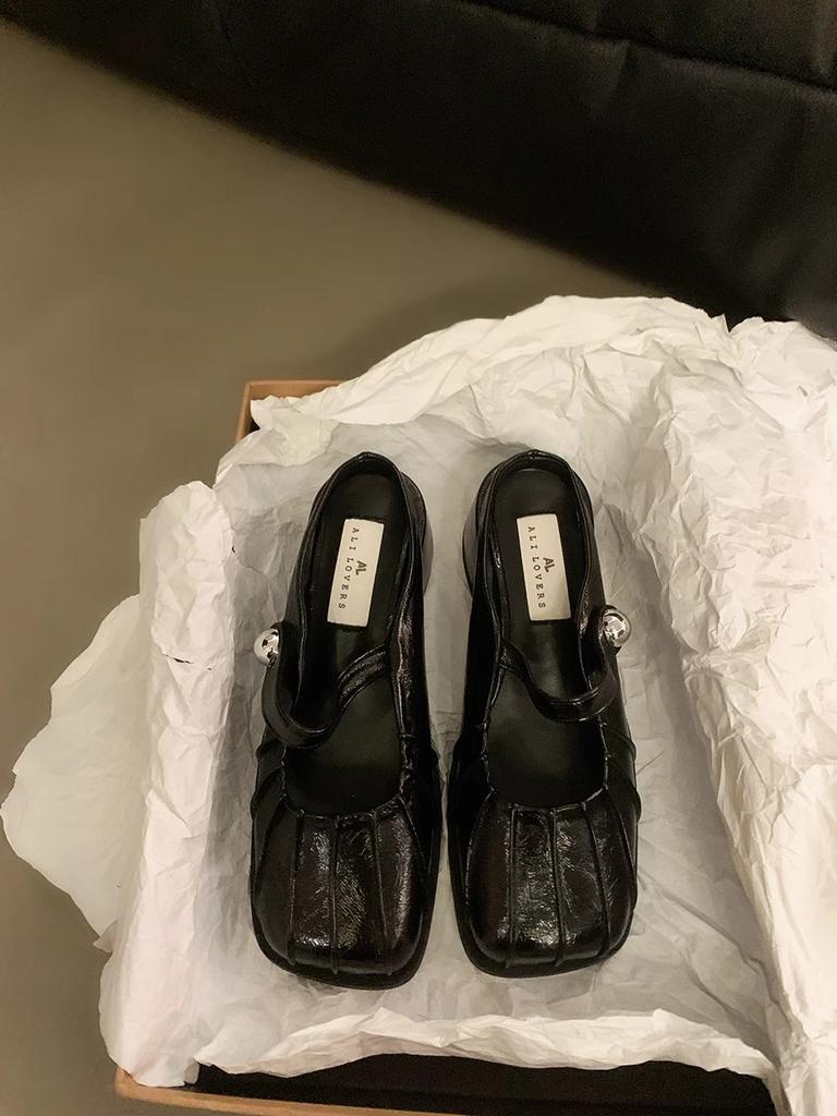 French National Style Chinese Silver Bag Head Half Slippers Women's Summer Wear 2025 New Lazy One-pedal Thick-heeled Single Shoes