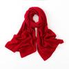 2025 Cashmere Women's Solid Color Knit Shawl: Hollowed-out Long Scarf and Neck Protector for Autumn/Winter