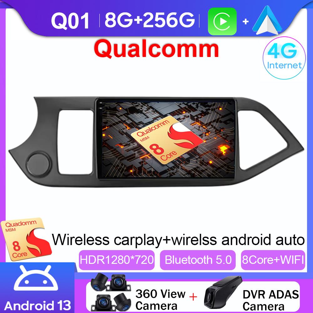 Android 14 Carplay Car Radio For Kia Morning 2 Picanto 2011 - 2017 Multimedia Video Player Navigation GPS Stereo Head Unit Auto