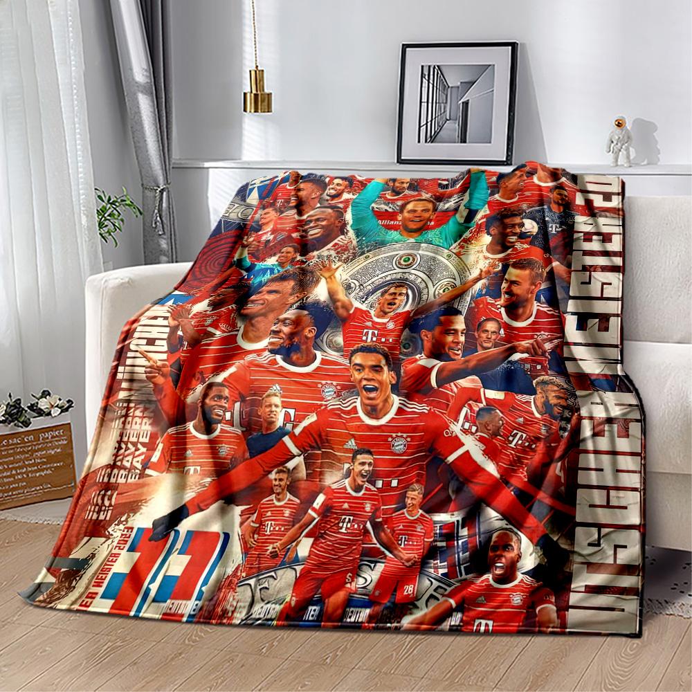 FC Bayern München Decke Bequem Groß für Bettwäsche Büro Bett für Alle Jahreszeiten Digitaldruck Geburtstag Weihnachtsgeschenk Decke