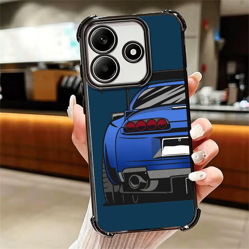 JDM Sports Cars Minimalist Design Plating Phone Case For Xiaomi Redmi Note 14 15 Pro Plus 13 12 11 11S 11T 10 9S 9 5G Anti-Fall